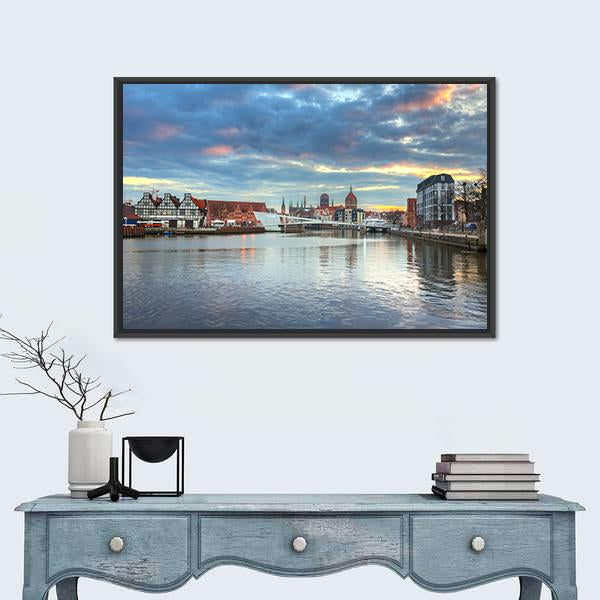 Old Town Of Gdansk Canvas Wall Art-1 Piece-Floating Frame-24" x 16"-Tiaracle