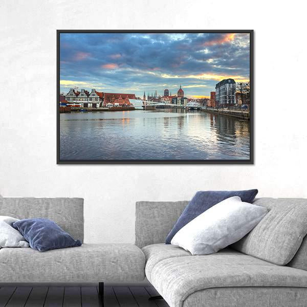 Old Town Of Gdansk Canvas Wall Art-3 Horizontal-Gallery Wrap-25" x 16"-Tiaracle