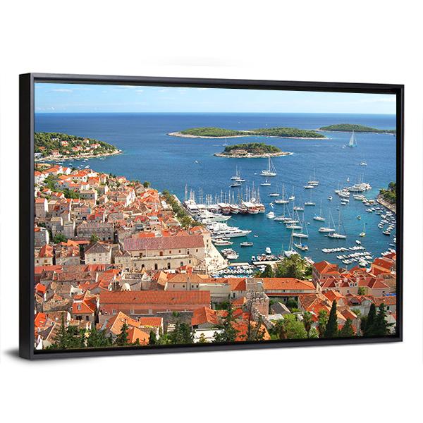 Old Town Of Hvar Croatia Canvas Wall Art-3 Horizontal-Gallery Wrap-25" x 16"-Tiaracle
