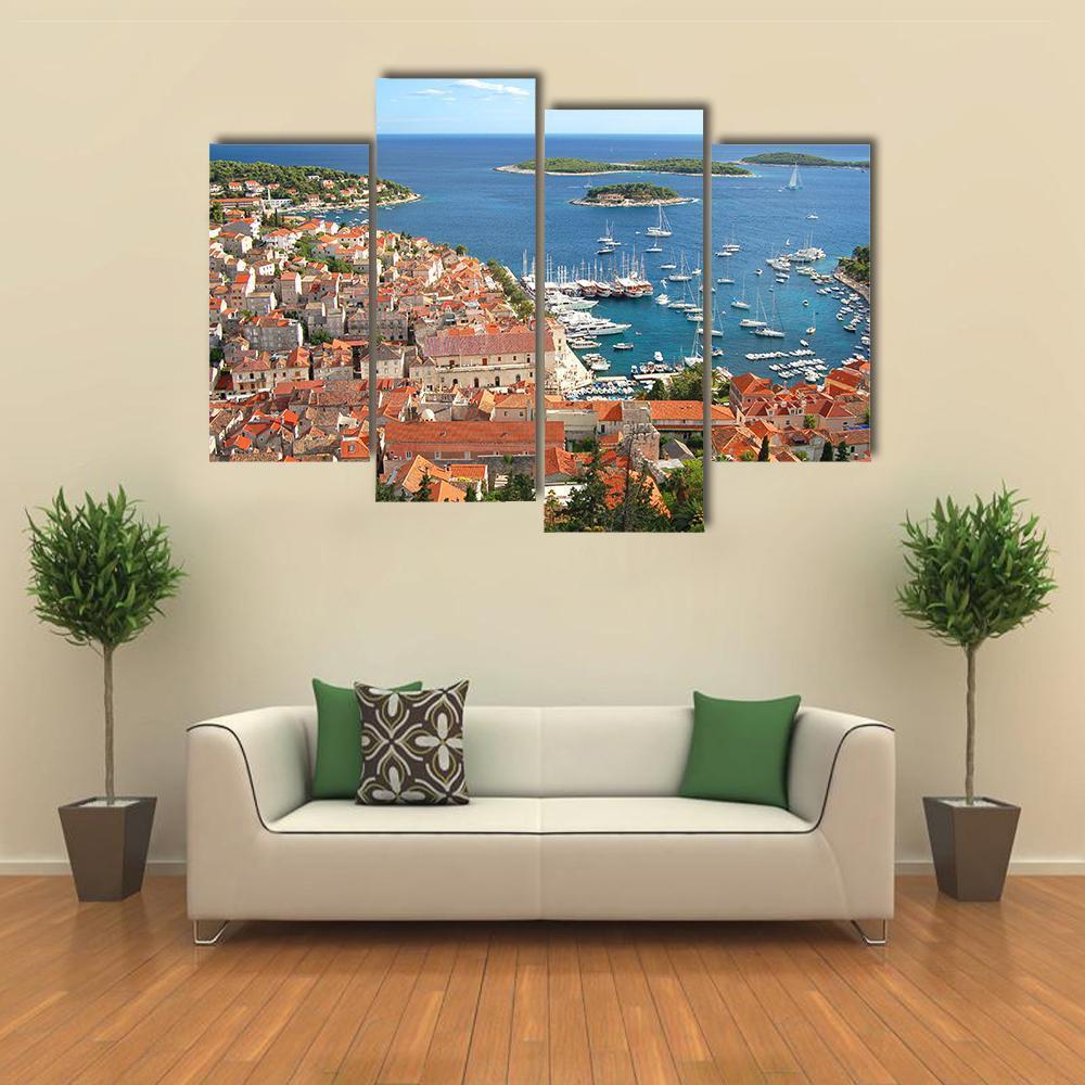 Old Town Of Hvar Croatia Canvas Wall Art-4 Pop-Gallery Wrap-50" x 32"-Tiaracle