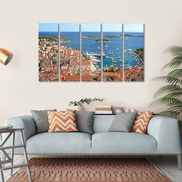 Old Town Of Hvar Croatia Canvas Wall Art-5 Horizontal-Gallery Wrap-22" x 12"-Tiaracle