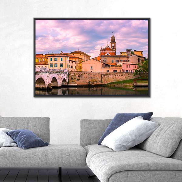 Old Town Rimini Canvas Wall Art-3 Horizontal-Gallery Wrap-25" x 16"-Tiaracle