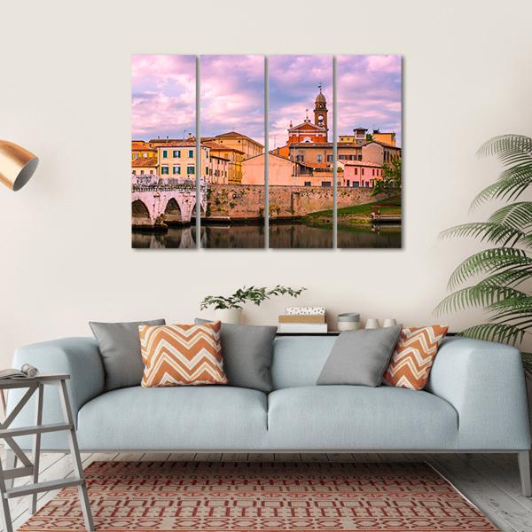 Old Town Rimini Canvas Wall Art-4 Horizontal-Gallery Wrap-34" x 24"-Tiaracle