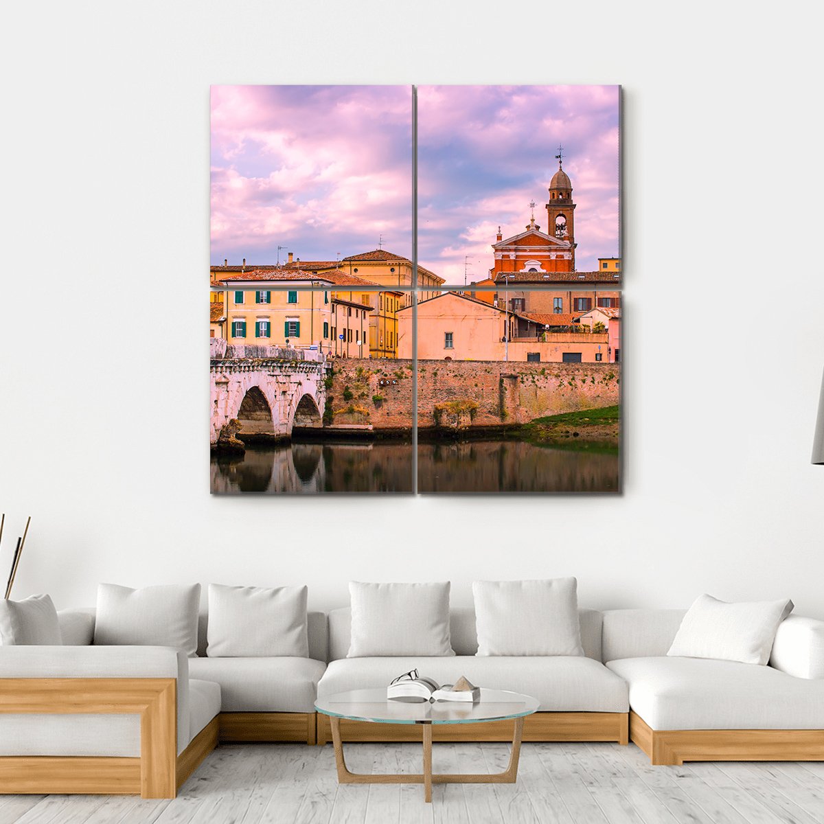 Old Town Rimini Canvas Wall Art-4 Square-Gallery Wrap-17" x 17"-Tiaracle