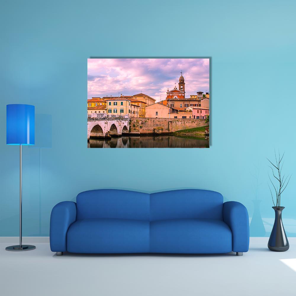 Old Town Rimini Canvas Wall Art-1 Piece-Gallery Wrap-48" x 32"-Tiaracle