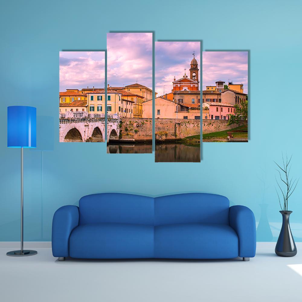 Old Town Rimini Canvas Wall Art-4 Pop-Gallery Wrap-50" x 32"-Tiaracle