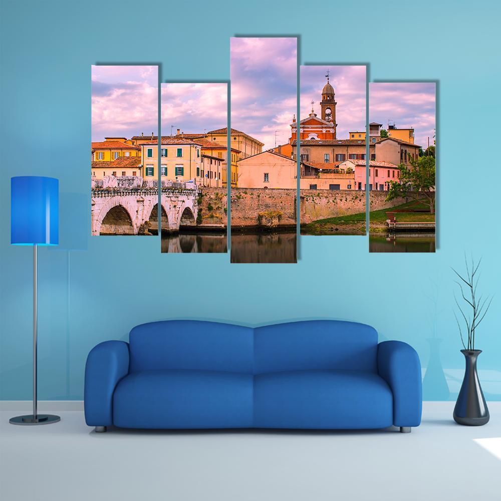 Old Town Rimini Canvas Wall Art-5 Pop-Gallery Wrap-47" x 32"-Tiaracle