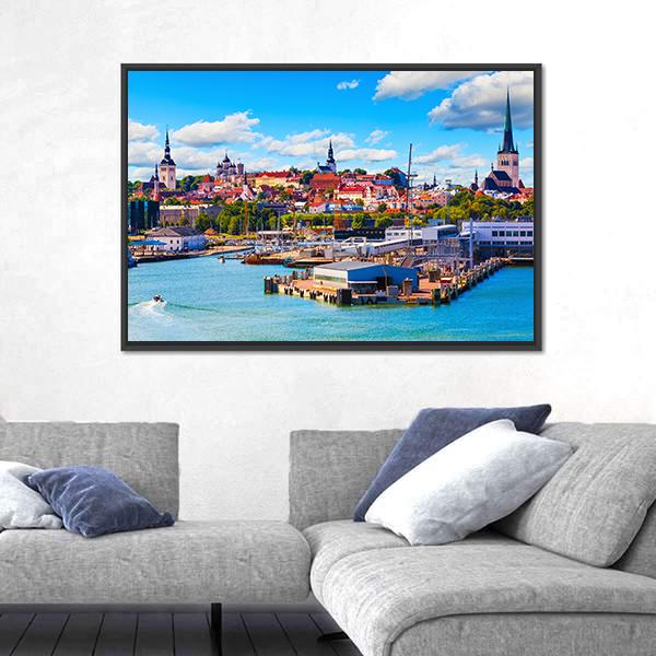 Old Town & Sea Port Canvas Wall Art-3 Horizontal-Gallery Wrap-25" x 16"-Tiaracle