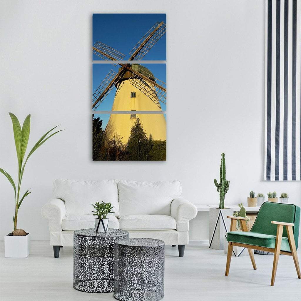 Old Windmill Energy Vertical Canvas Wall Art-3 Vertical-Gallery Wrap-12" x 25"-Tiaracle