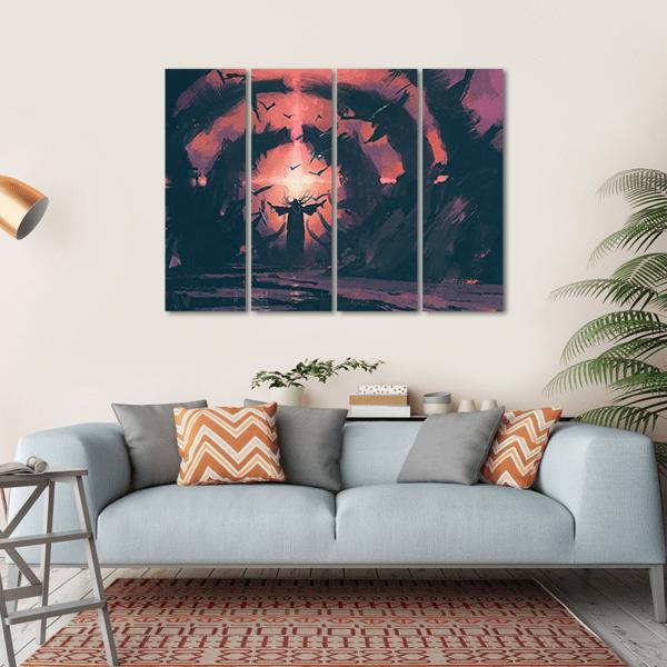 Old Wizard Canvas Wall Art-4 Horizontal-Gallery Wrap-34" x 24"-Tiaracle