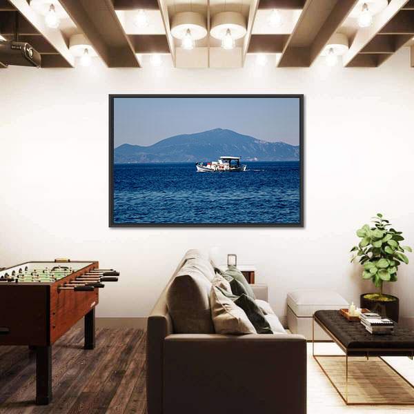 Old Wooden Boat Sailing Canvas Wall Art-3 Horizontal-Gallery Wrap-25" x 16"-Tiaracle
