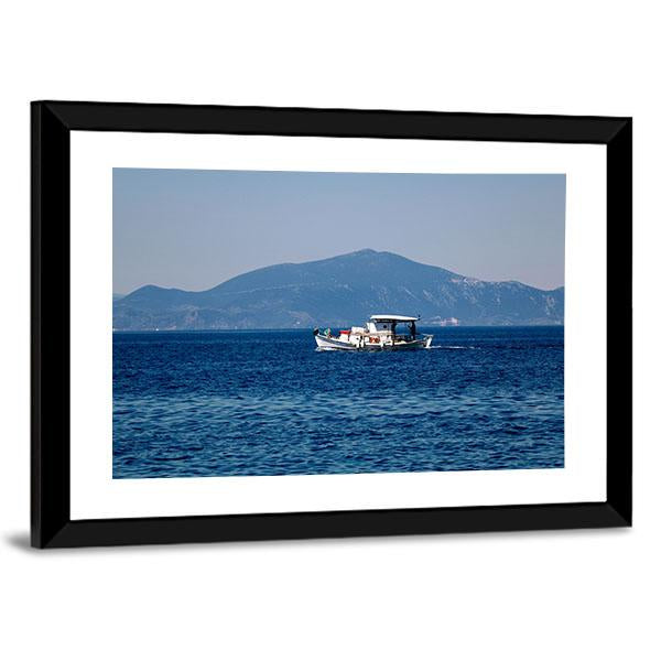 Old Wooden Boat Sailing Canvas Wall Art-3 Horizontal-Gallery Wrap-25" x 16"-Tiaracle