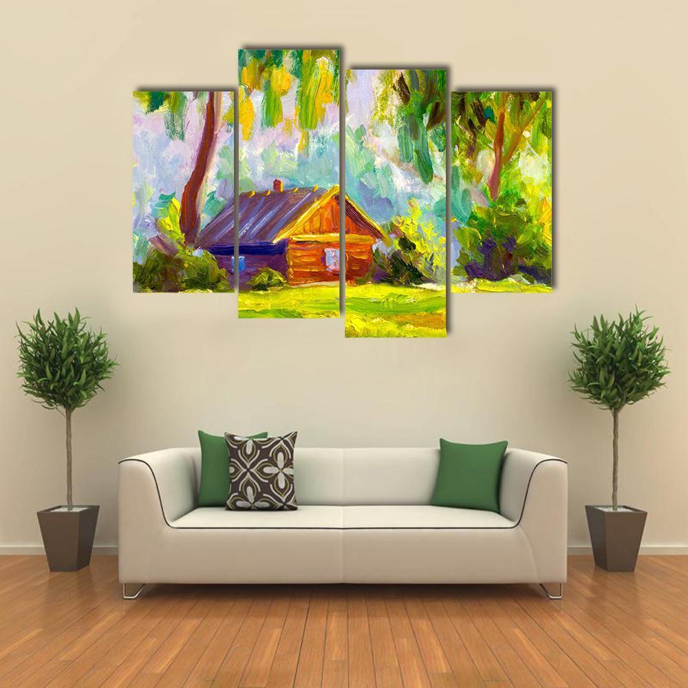 Old Wooden House Canvas Wall Art-4 Pop-Gallery Wrap-50" x 32"-Tiaracle