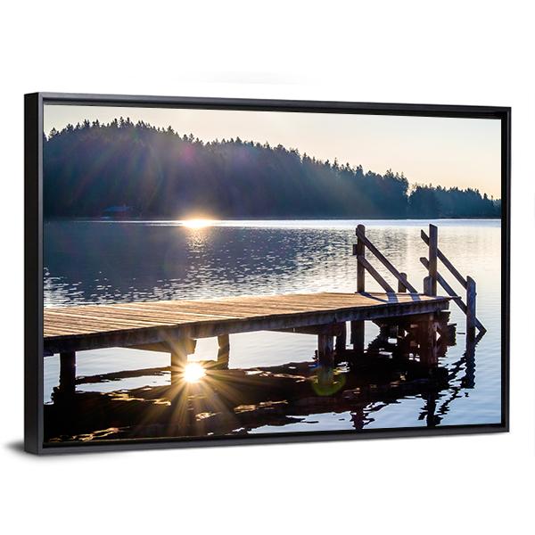 Old Wooden Jetty Canvas Wall Art-3 Horizontal-Gallery Wrap-25" x 16"-Tiaracle