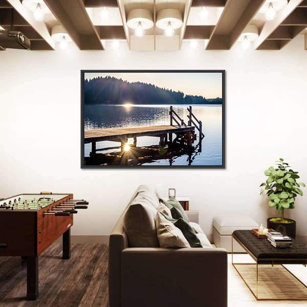 Old Wooden Jetty Canvas Wall Art-3 Horizontal-Gallery Wrap-25" x 16"-Tiaracle