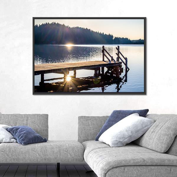 Old Wooden Jetty Canvas Wall Art-3 Horizontal-Gallery Wrap-25" x 16"-Tiaracle
