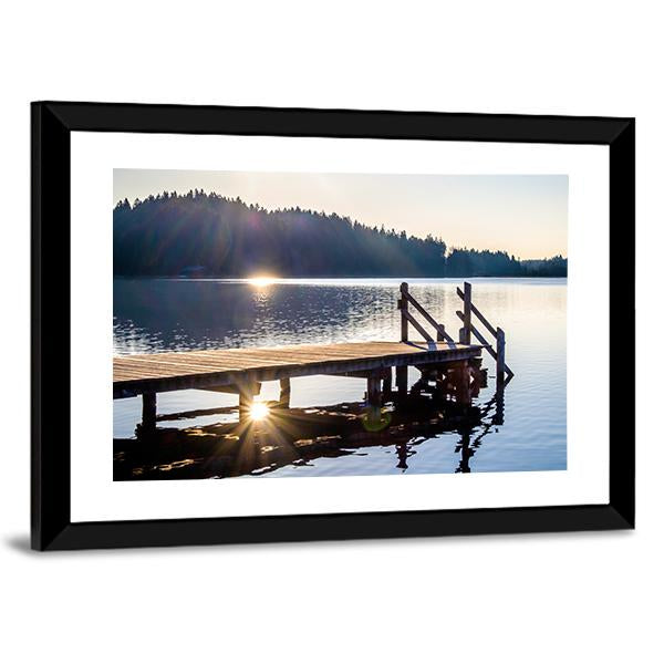 Old Wooden Jetty Canvas Wall Art-3 Horizontal-Gallery Wrap-25" x 16"-Tiaracle
