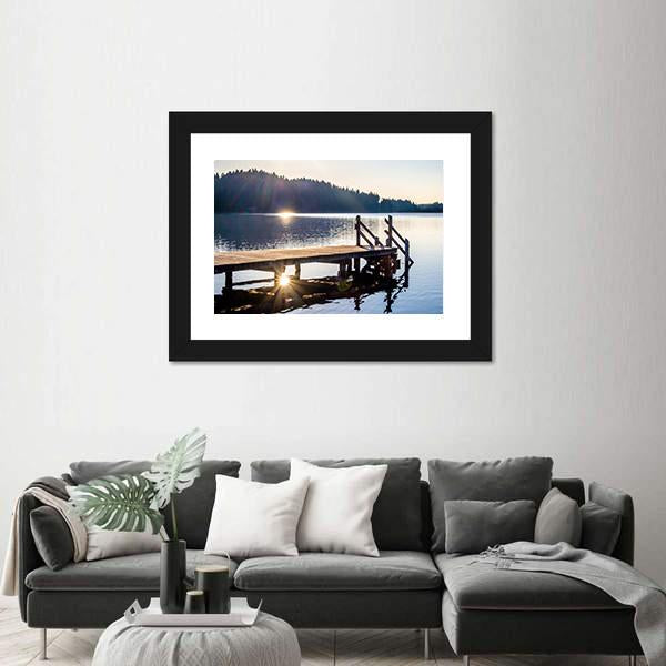Old Wooden Jetty Canvas Wall Art-3 Horizontal-Gallery Wrap-25" x 16"-Tiaracle