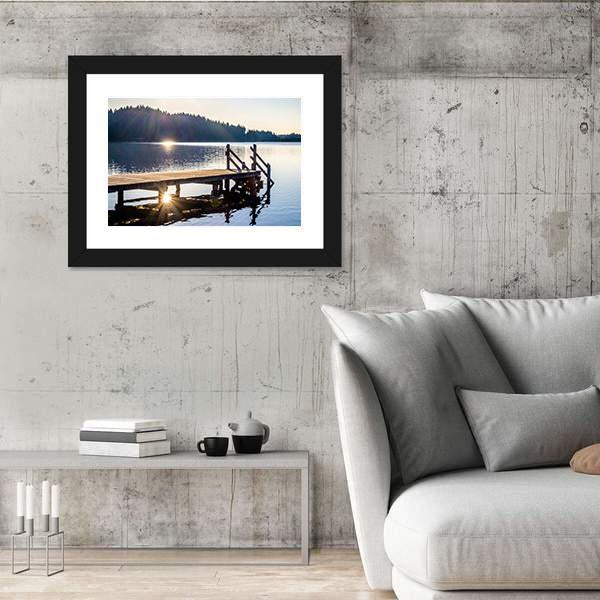 Old Wooden Jetty Canvas Wall Art-3 Horizontal-Gallery Wrap-25" x 16"-Tiaracle