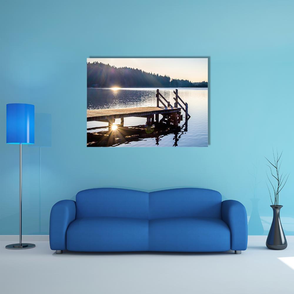 Old Wooden Jetty Canvas Wall Art-1 Piece-Gallery Wrap-48" x 32"-Tiaracle