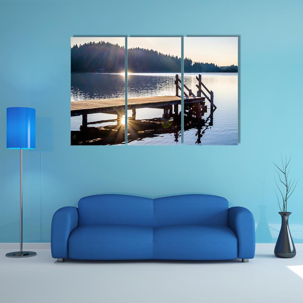 Old Wooden Jetty Canvas Wall Art-3 Horizontal-Gallery Wrap-37" x 24"-Tiaracle