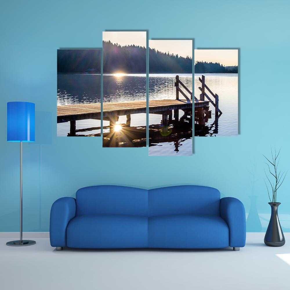 Old Wooden Jetty Canvas Wall Art-4 Pop-Gallery Wrap-50" x 32"-Tiaracle