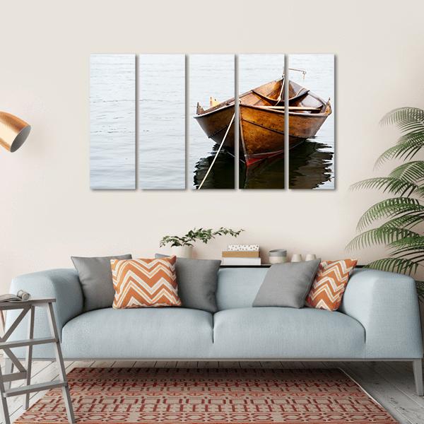 Old Wooden Row Boat Canvas Wall Art-5 Horizontal-Gallery Wrap-22" x 12"-Tiaracle