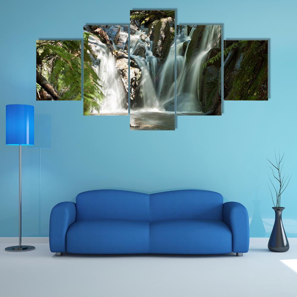 Olinda Falls Near Melbourne Canvas Wall Art-5 Star-Gallery Wrap-62" x 32"-Tiaracle