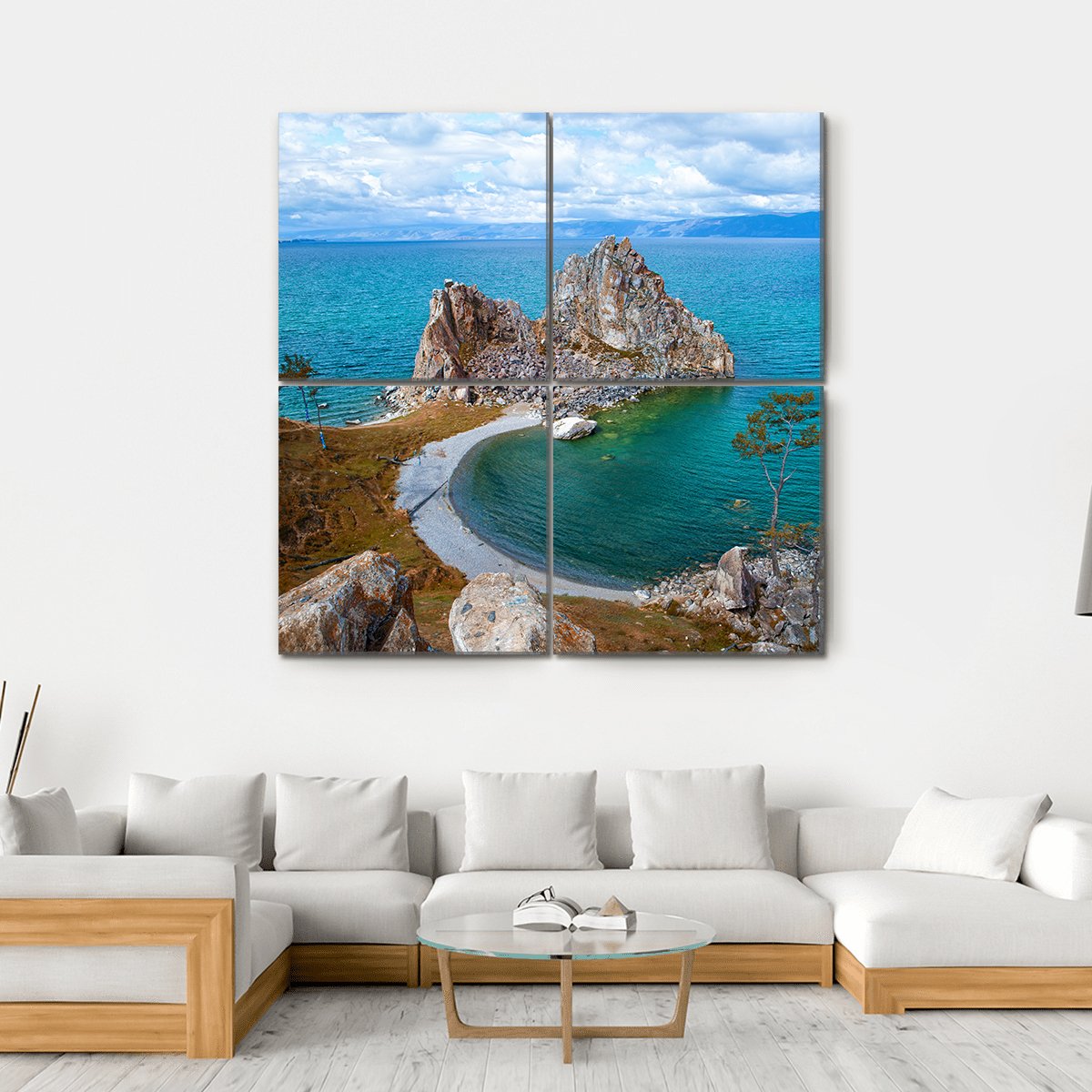Olkhon Island Canvas Wall Art-4 Square-Gallery Wrap-17" x 17"-Tiaracle