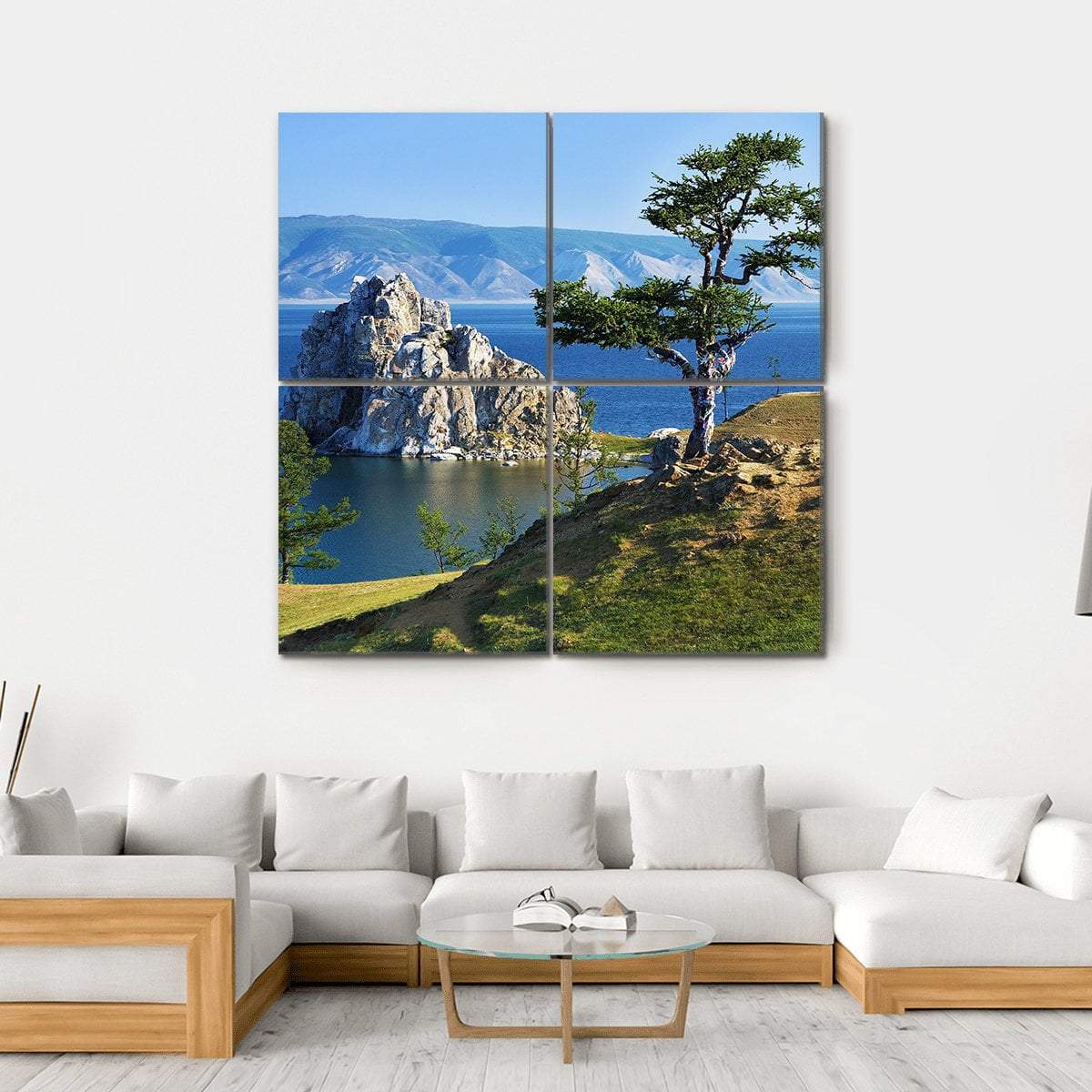 Desires Tree Olkhon Island Canvas Wall Art-4 Square-Gallery Wrap-17" x 17"-Tiaracle