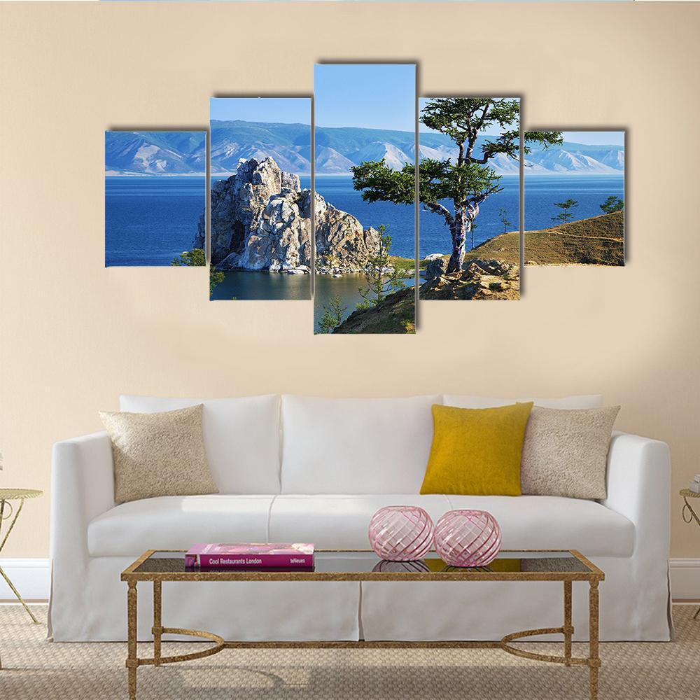 Desires Tree Olkhon Island Canvas Wall Art-3 Horizontal-Gallery Wrap-37" x 24"-Tiaracle