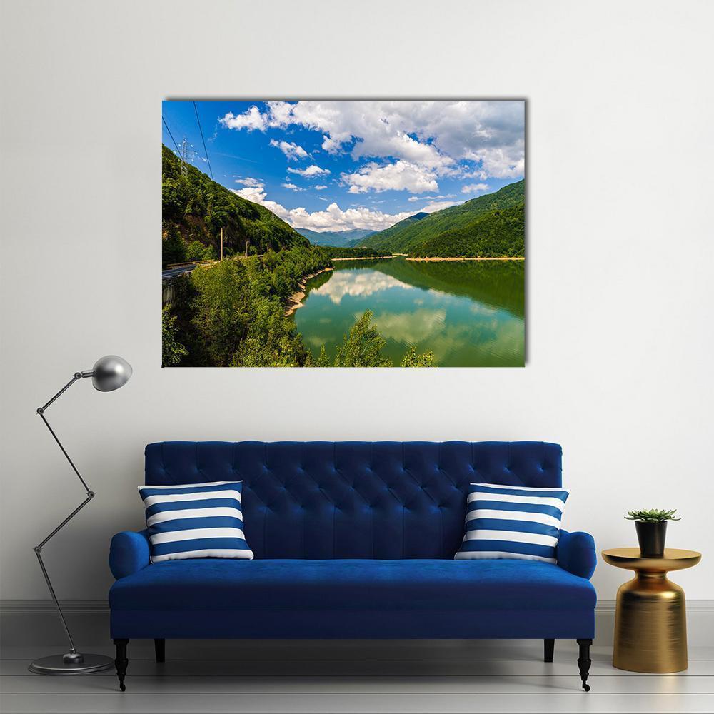 Olt River In Romania Canvas Wall Art-5 Horizontal-Gallery Wrap-22" x 12"-Tiaracle