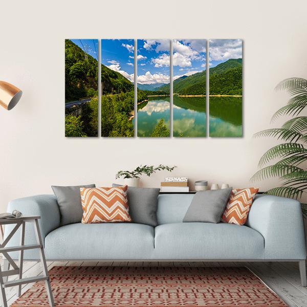 Olt River In Romania Canvas Wall Art-5 Horizontal-Gallery Wrap-22" x 12"-Tiaracle