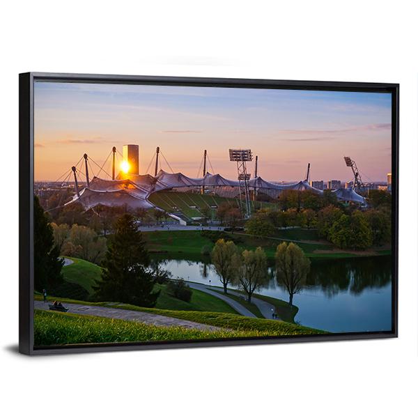 Olympic Stadium In Munich Canvas Wall Art-3 Horizontal-Gallery Wrap-25" x 16"-Tiaracle