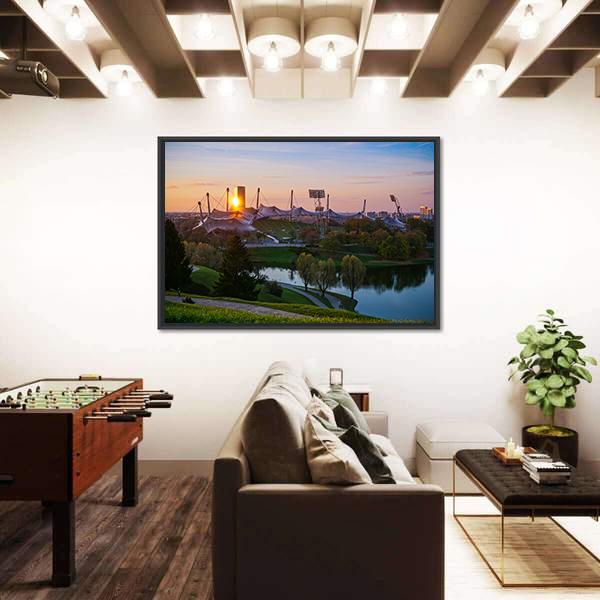 Olympic Stadium In Munich Canvas Wall Art-3 Horizontal-Gallery Wrap-25" x 16"-Tiaracle
