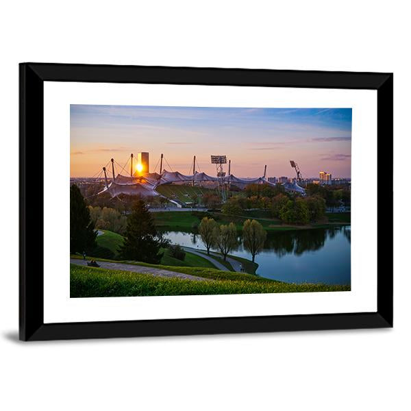 Olympic Stadium In Munich Canvas Wall Art-3 Horizontal-Gallery Wrap-25" x 16"-Tiaracle