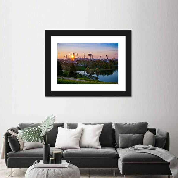 Olympic Stadium In Munich Canvas Wall Art-3 Horizontal-Gallery Wrap-25" x 16"-Tiaracle