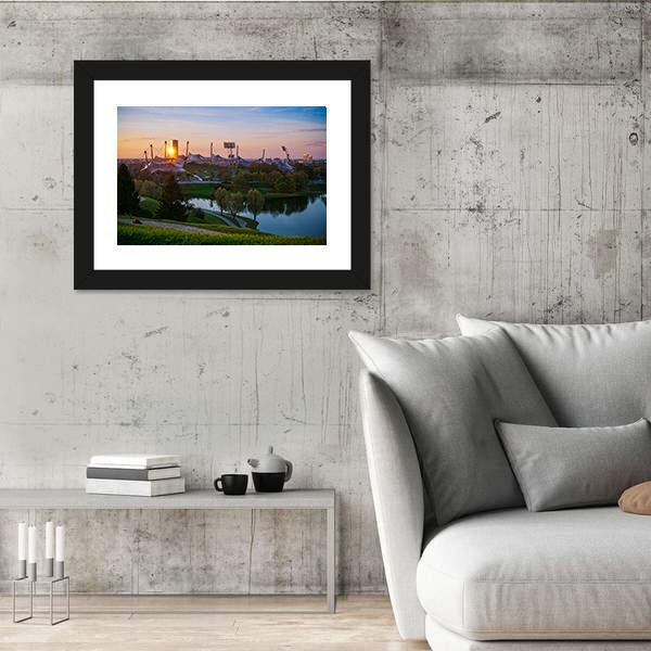 Olympic Stadium In Munich Canvas Wall Art-3 Horizontal-Gallery Wrap-25" x 16"-Tiaracle