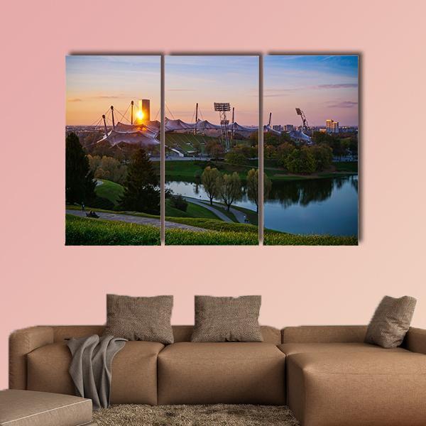Olympic Stadium In Munich Canvas Wall Art-3 Horizontal-Gallery Wrap-25" x 16"-Tiaracle
