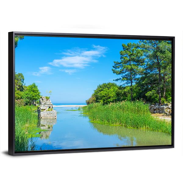 Olympos Stream Turkey Canvas Wall Art-3 Horizontal-Gallery Wrap-25" x 16"-Tiaracle