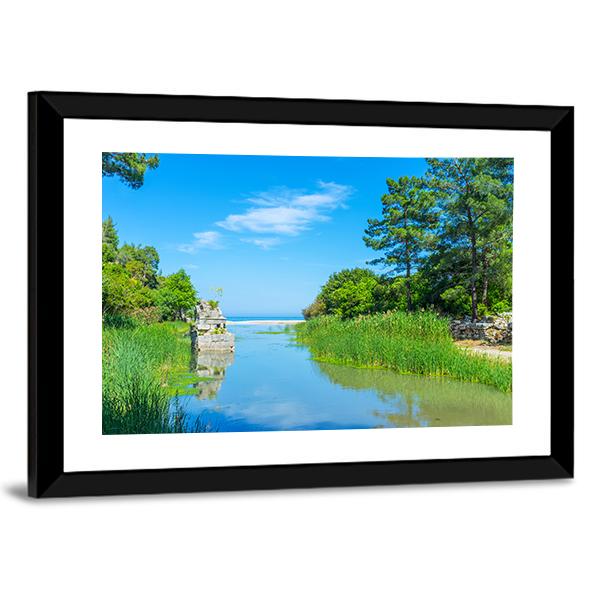 Olympos Stream Turkey Canvas Wall Art-3 Horizontal-Gallery Wrap-25" x 16"-Tiaracle