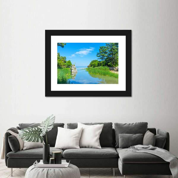 Olympos Stream Turkey Canvas Wall Art-3 Horizontal-Gallery Wrap-25" x 16"-Tiaracle