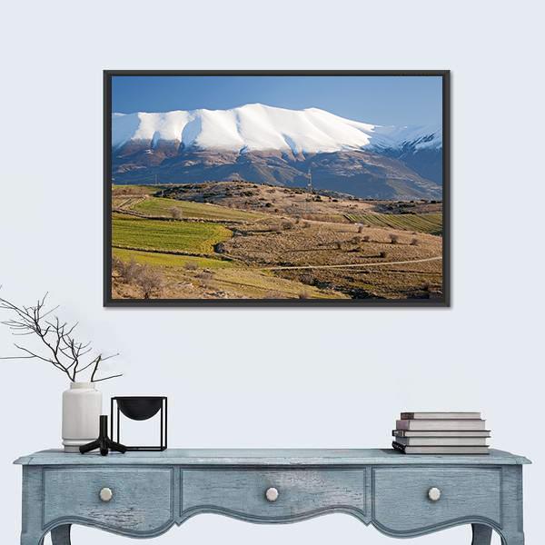 Olympus Mountain Canvas Wall Art-1 Piece-Floating Frame-24" x 16"-Tiaracle