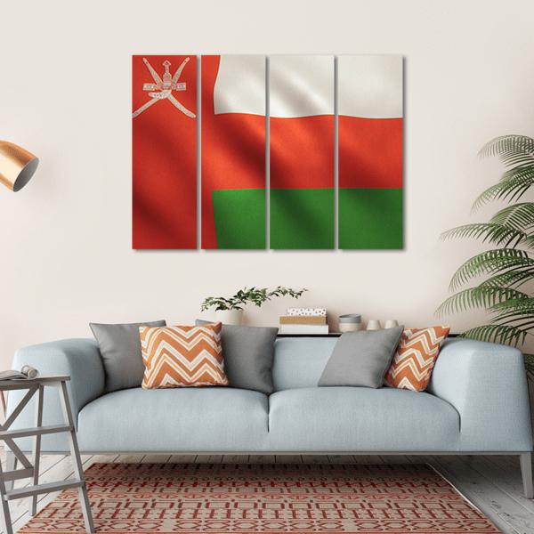 Oman Flag Canvas Wall Art-4 Horizontal-Gallery Wrap-34" x 24"-Tiaracle