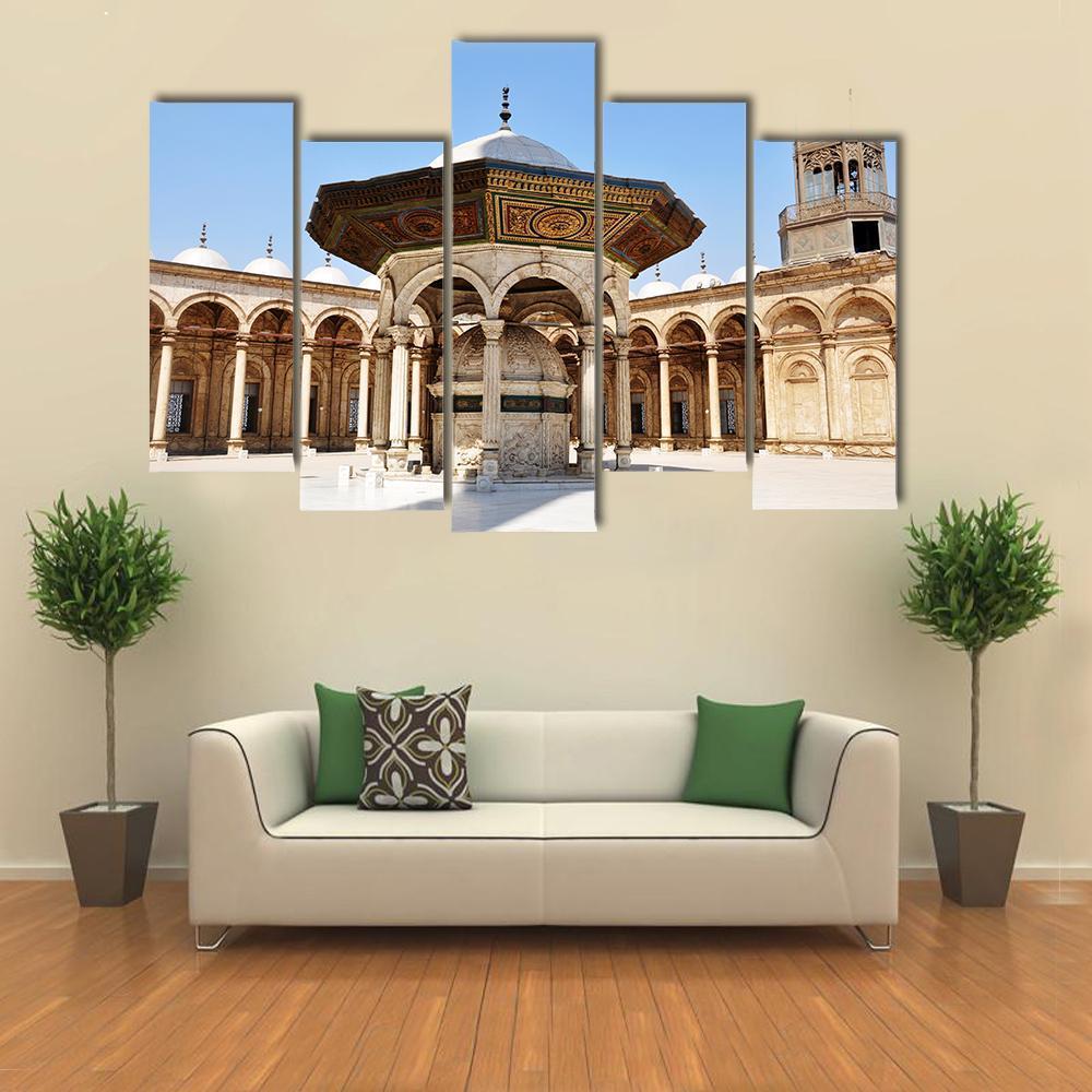 Omayyad Mosque Canvas Wall Art-5 Pop-Gallery Wrap-47" x 32"-Tiaracle
