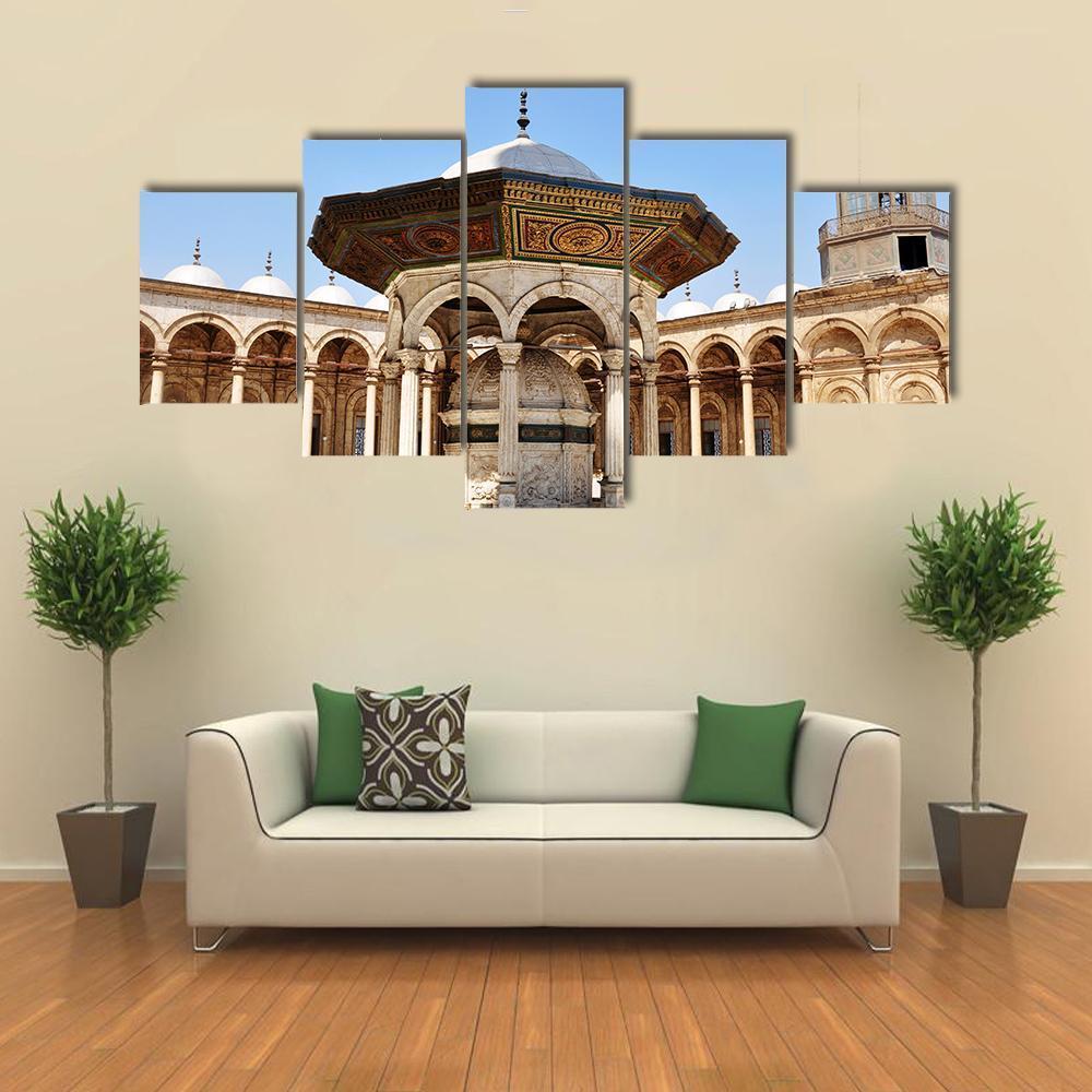Omayyad Mosque Canvas Wall Art-5 Star-Gallery Wrap-62" x 32"-Tiaracle