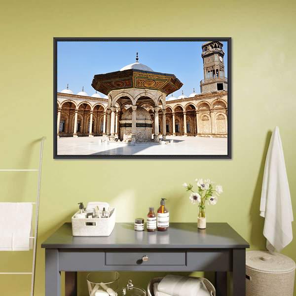 Omayyad Mosque Canvas Wall Art-3 Horizontal-Gallery Wrap-25" x 16"-Tiaracle