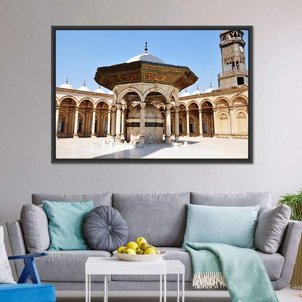 Omayyad Mosque Canvas Wall Art-3 Horizontal-Gallery Wrap-25" x 16"-Tiaracle