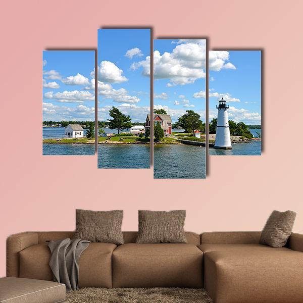 One Island NY Canvas Wall Art-4 Pop-Gallery Wrap-50" x 32"-Tiaracle