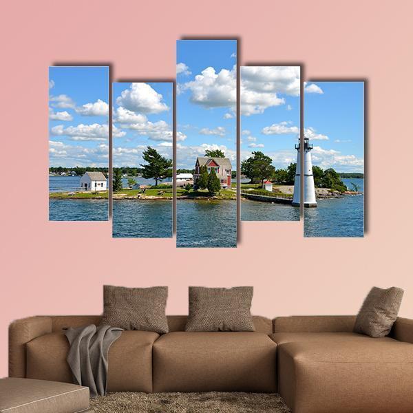 One Island NY Canvas Wall Art-5 Pop-Gallery Wrap-47" x 32"-Tiaracle